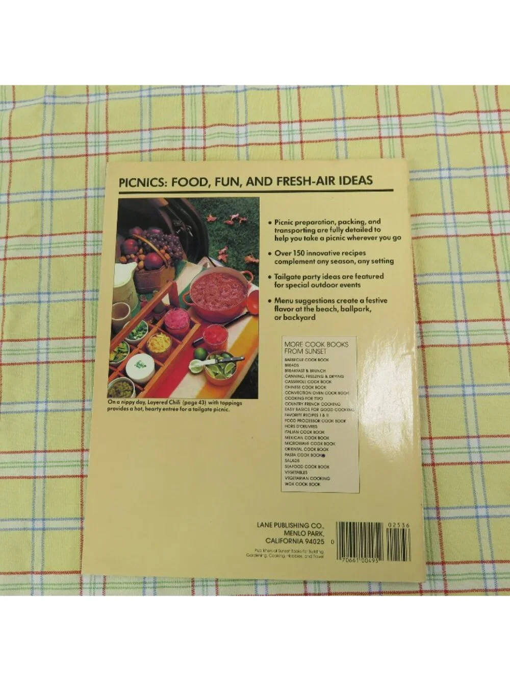 Sunset Picnics & Tailgate Parties Cook Book 1982 Paperback Sandwiches Salads